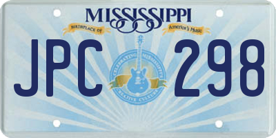 MS license plate JPC298