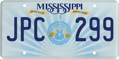 MS license plate JPC299