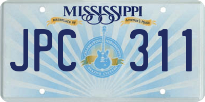 MS license plate JPC311