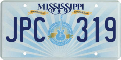 MS license plate JPC319