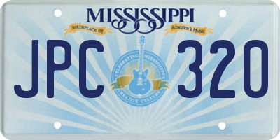 MS license plate JPC320
