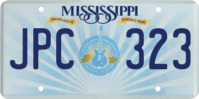 MS license plate JPC323