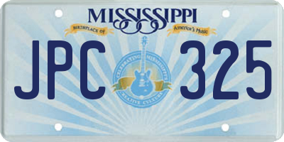 MS license plate JPC325