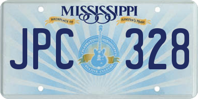 MS license plate JPC328