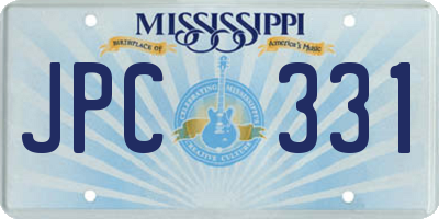 MS license plate JPC331