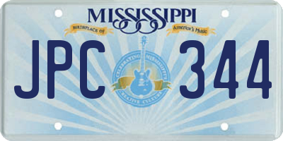 MS license plate JPC344