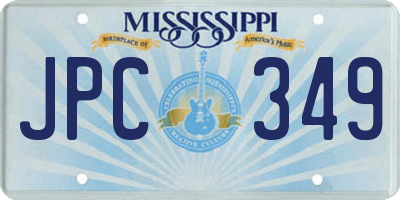MS license plate JPC349