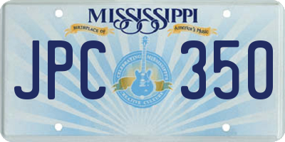 MS license plate JPC350