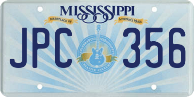MS license plate JPC356