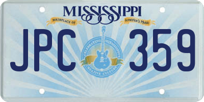 MS license plate JPC359