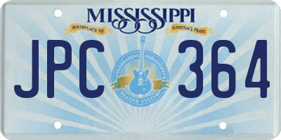 MS license plate JPC364