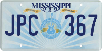 MS license plate JPC367