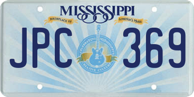 MS license plate JPC369
