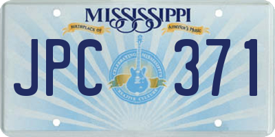 MS license plate JPC371