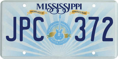 MS license plate JPC372