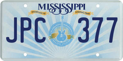 MS license plate JPC377