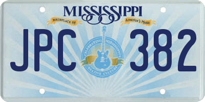 MS license plate JPC382
