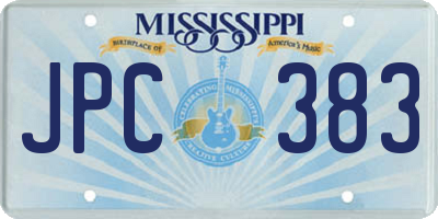 MS license plate JPC383