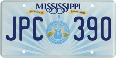 MS license plate JPC390