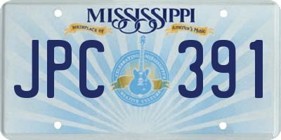 MS license plate JPC391