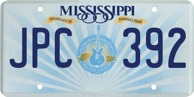 MS license plate JPC392