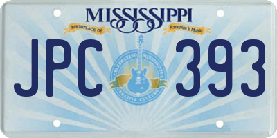 MS license plate JPC393