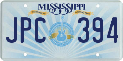 MS license plate JPC394