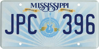MS license plate JPC396