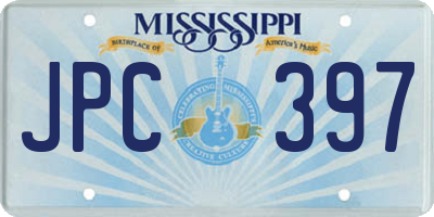 MS license plate JPC397