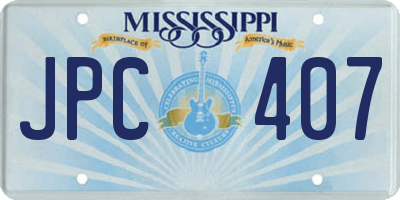 MS license plate JPC407
