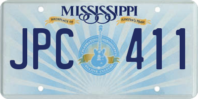 MS license plate JPC411