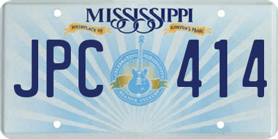 MS license plate JPC414
