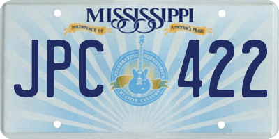MS license plate JPC422