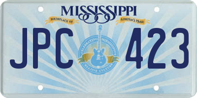 MS license plate JPC423