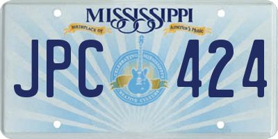 MS license plate JPC424