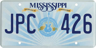 MS license plate JPC426