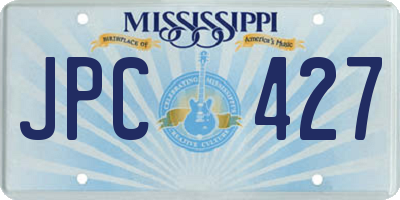 MS license plate JPC427