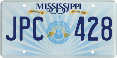 MS license plate JPC428
