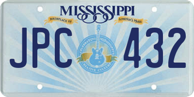 MS license plate JPC432