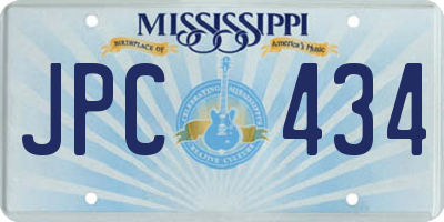 MS license plate JPC434