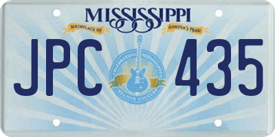 MS license plate JPC435