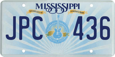 MS license plate JPC436