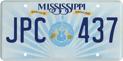 MS license plate JPC437