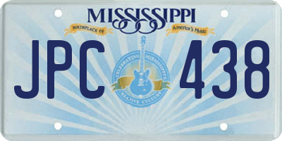 MS license plate JPC438