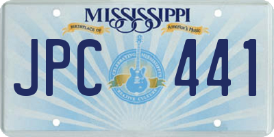 MS license plate JPC441