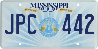MS license plate JPC442