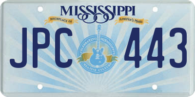 MS license plate JPC443
