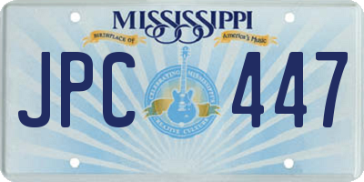 MS license plate JPC447