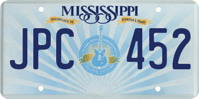 MS license plate JPC452