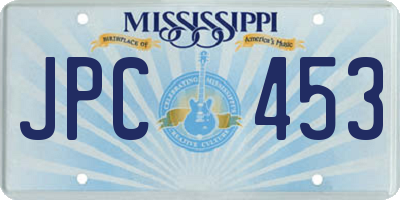 MS license plate JPC453